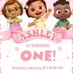 Editable Cocomelon Girl Birthday Invitation
