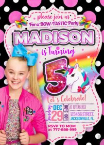 Jojo Siwa Birthday Invitation