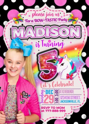 JOJO SIWA BIRTHDAY INVITATION