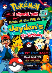 Pokémon Birthday Invitation
