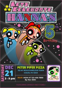 Powerpuff Girls Birthday Invitation