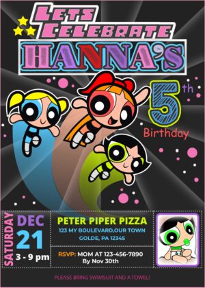 POWERPUFF GIRLS BIRTHDAY INVITATION