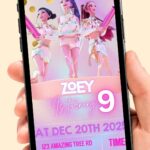 Beautiful Kpop Demon Hunters Birthday Video Invitation Template