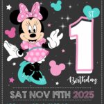 Beautiful Minnie Birthday Invitation Template