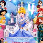 Beautiful Princesses Cinderella Birthday Invitation Template