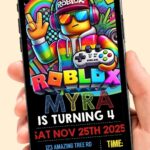 Awesome Roblox Boy Birthday Video Invitation Template