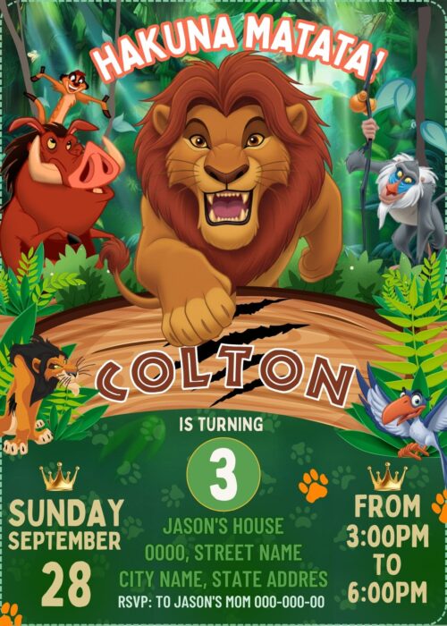 THE LION KING BIRTHDAY INVITATION TEMPLATE Awesome The Lion King Birthday Invitation Template