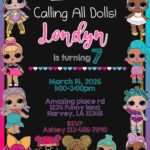 Amazing LOL Dolls Birthday Invitation Template