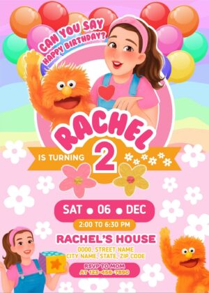 Amazing Ms. Rachel Birthday Invitation Template