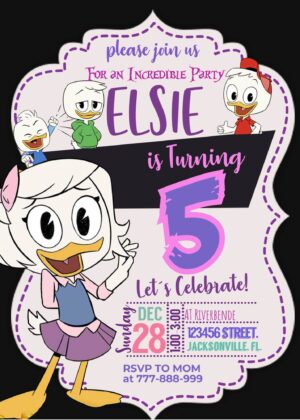 Amazing Webby Ducktales Birthday Invitation Template