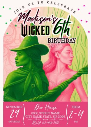 Amazing Wicked For Good Birthday Invitation Template