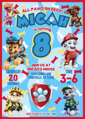 Amazing Paw Patrol Birthday Invitation Template