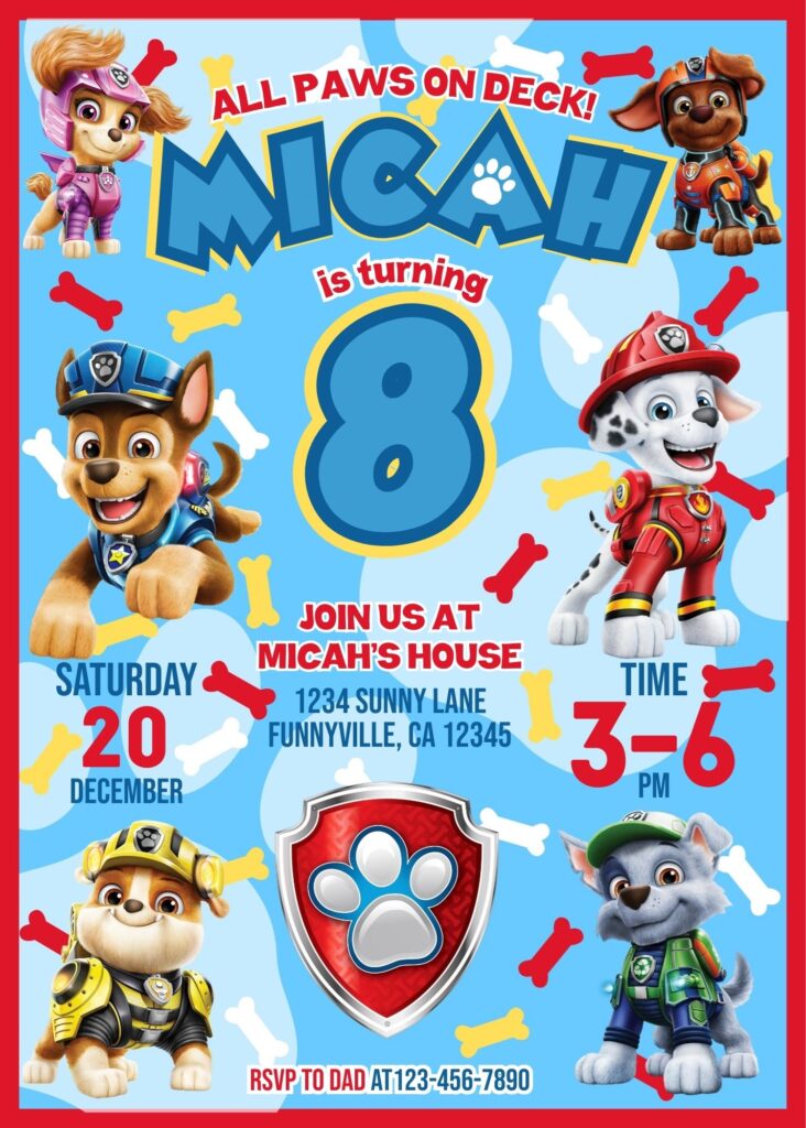 Amazing Paw Patrol Birthday Invitation Template