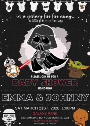 Amazing Star Wars Baby Shower Invitation Template
