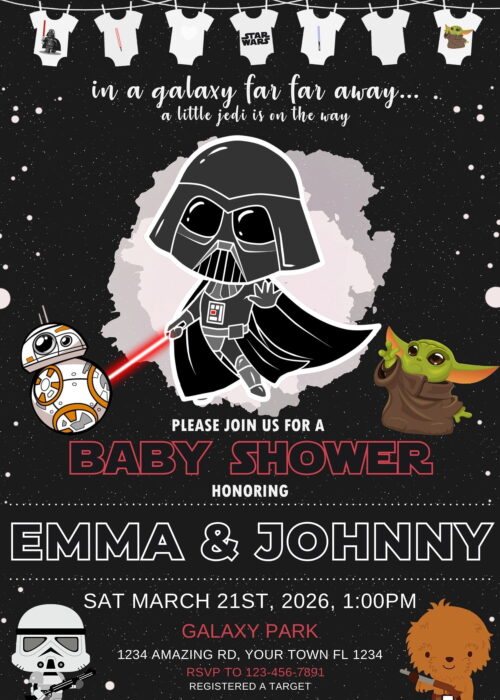 Amazing Star Wars Baby Shower Invitation Template