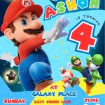 Amazing Mario Galaxy Birthday Invitation Template