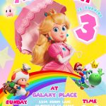 Beautiful Mario Galaxy Peach Birthday Invitation Template