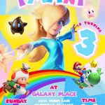Awesome Mario Galaxy Rosalina Birthday Invitation Template