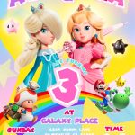 Amazing Rosalina and Peach Birthday Invitation Template