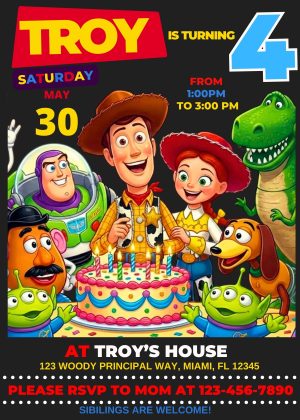 AMAZING TOY STORY BIRTHDAY INVITATION TEMPLATE