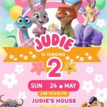 Amazing Zootopia Girl Birthday Invitation Template