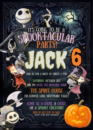 Fantastic Jack Skellington Halloween Birthday Invitation Template