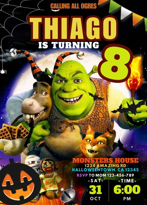 Incredible Shrek Halloween Birthday Invitation Template Incredible Shrek Halloween Birthday Invitation Template