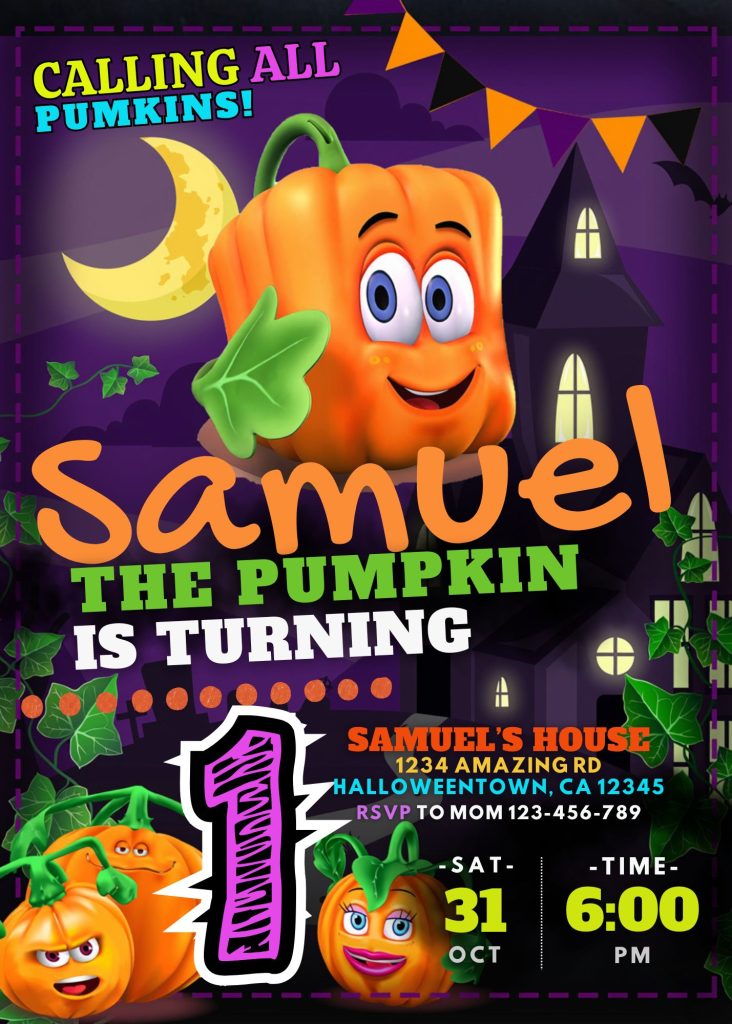 Amazing Spookley Halloween Birthday Invitation Template
